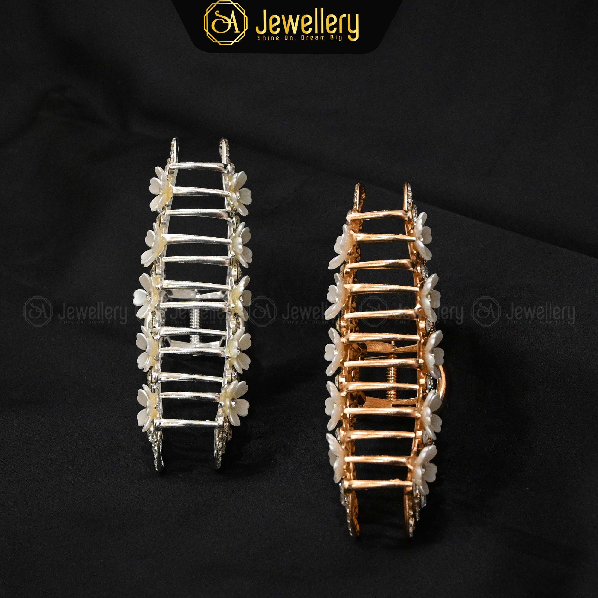 Elegant Floral Hair Claw Clips