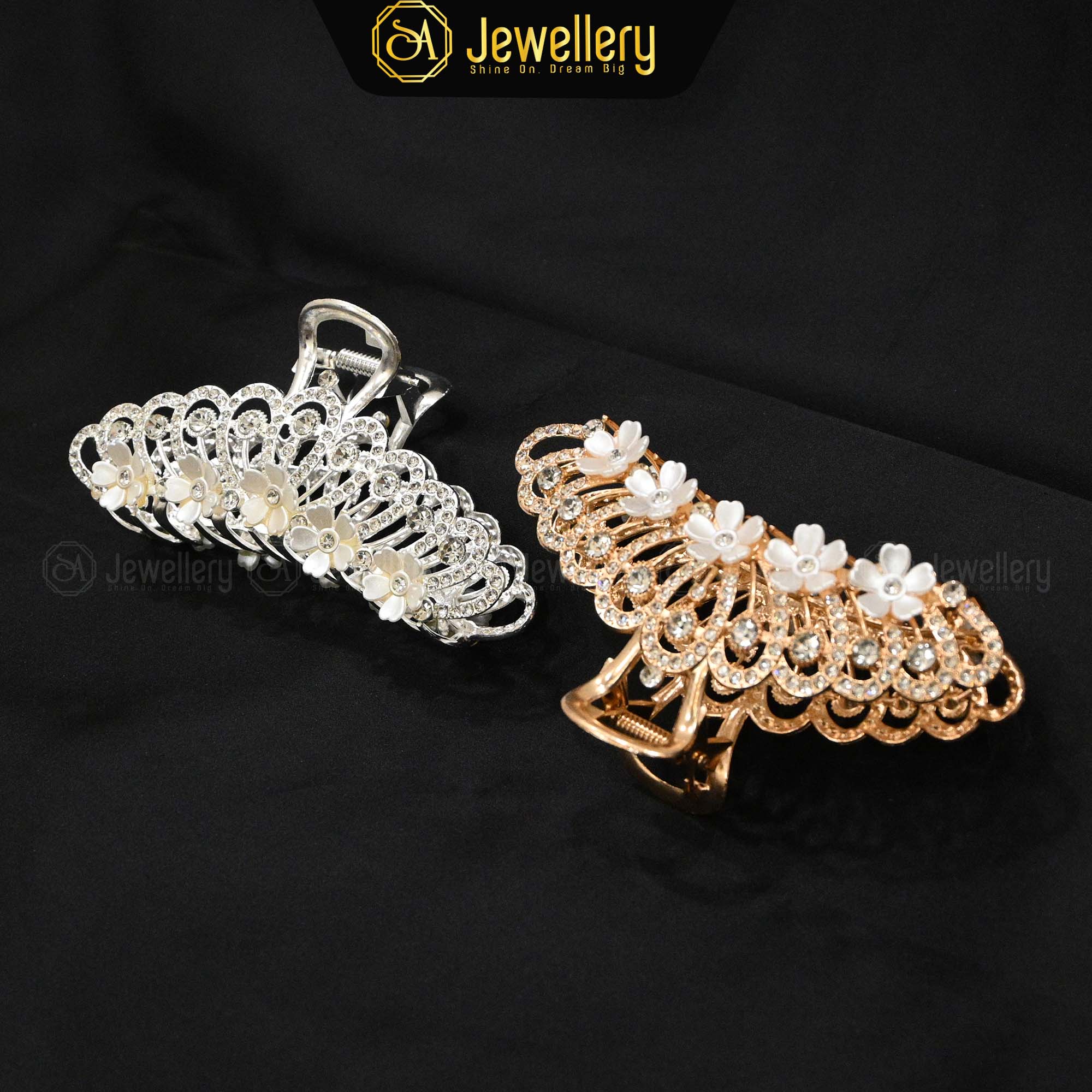 Elegant Floral Hair Claw Clips