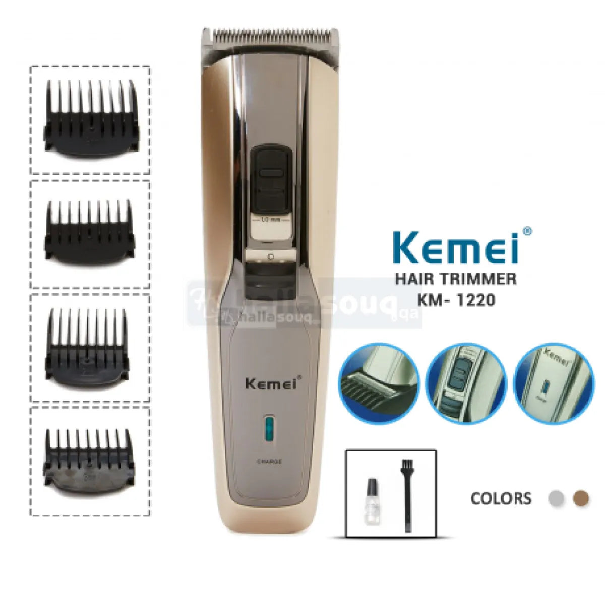 Original Hair Trimmer and Clipper for Men and Baby Hair Cut,T BLADE Barber Trimmer Hair Clipper Kemei KM- 1220 Razor Beard-Trimmer Electric-Hair-Clipper Shaver Hair-Cutting-Machine Professional Rechargeable Flash Sale
