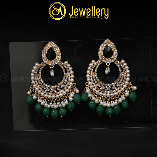 Elegant Kundan Chandbali Earrings