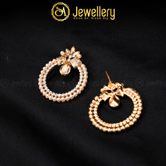 Elegant Pearl Hoop Earrings