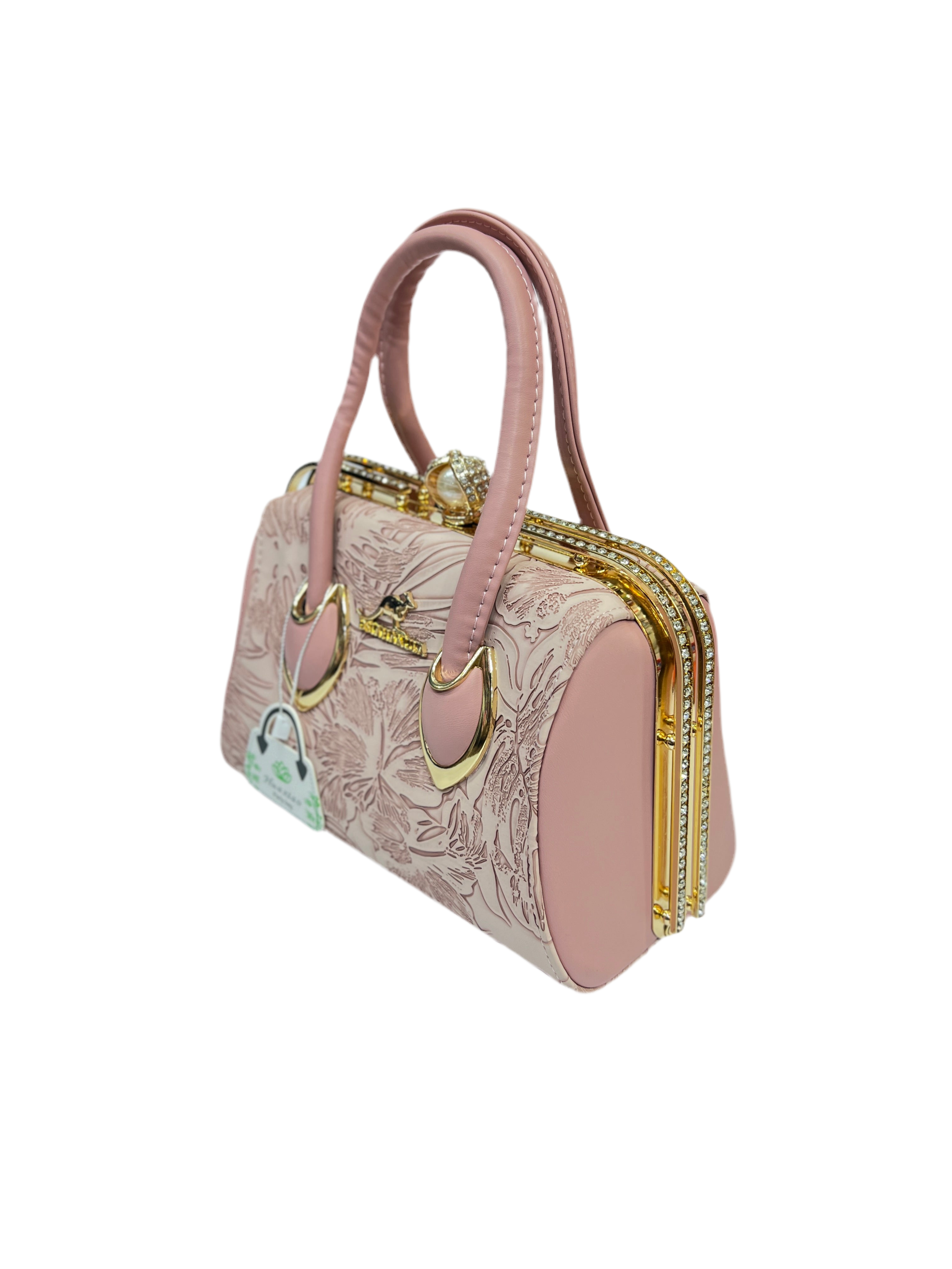 Luxury Light Pink Leather Bag with Elegant Texture SA jewelry pk