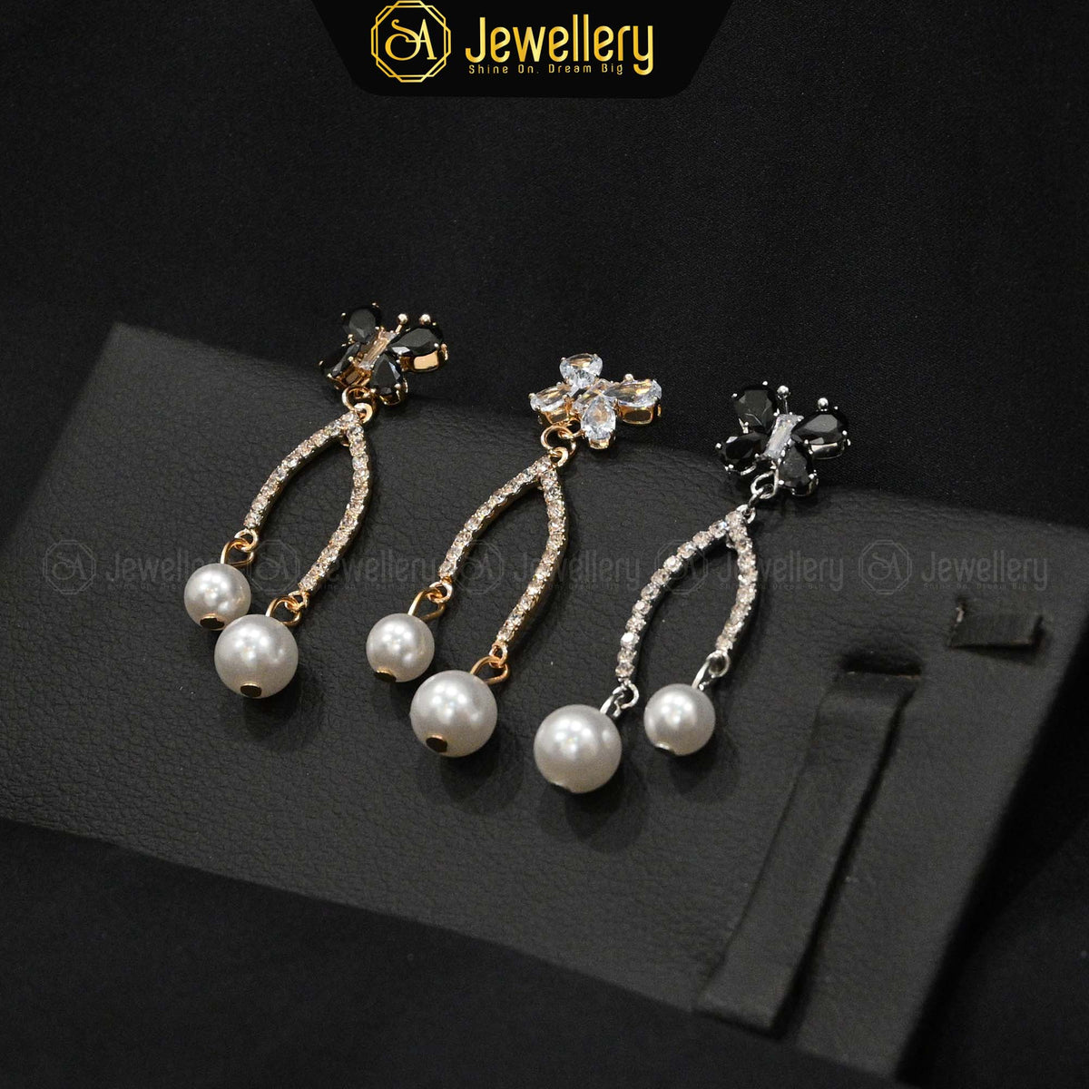Elegant Zircon Pearl Drop Earring