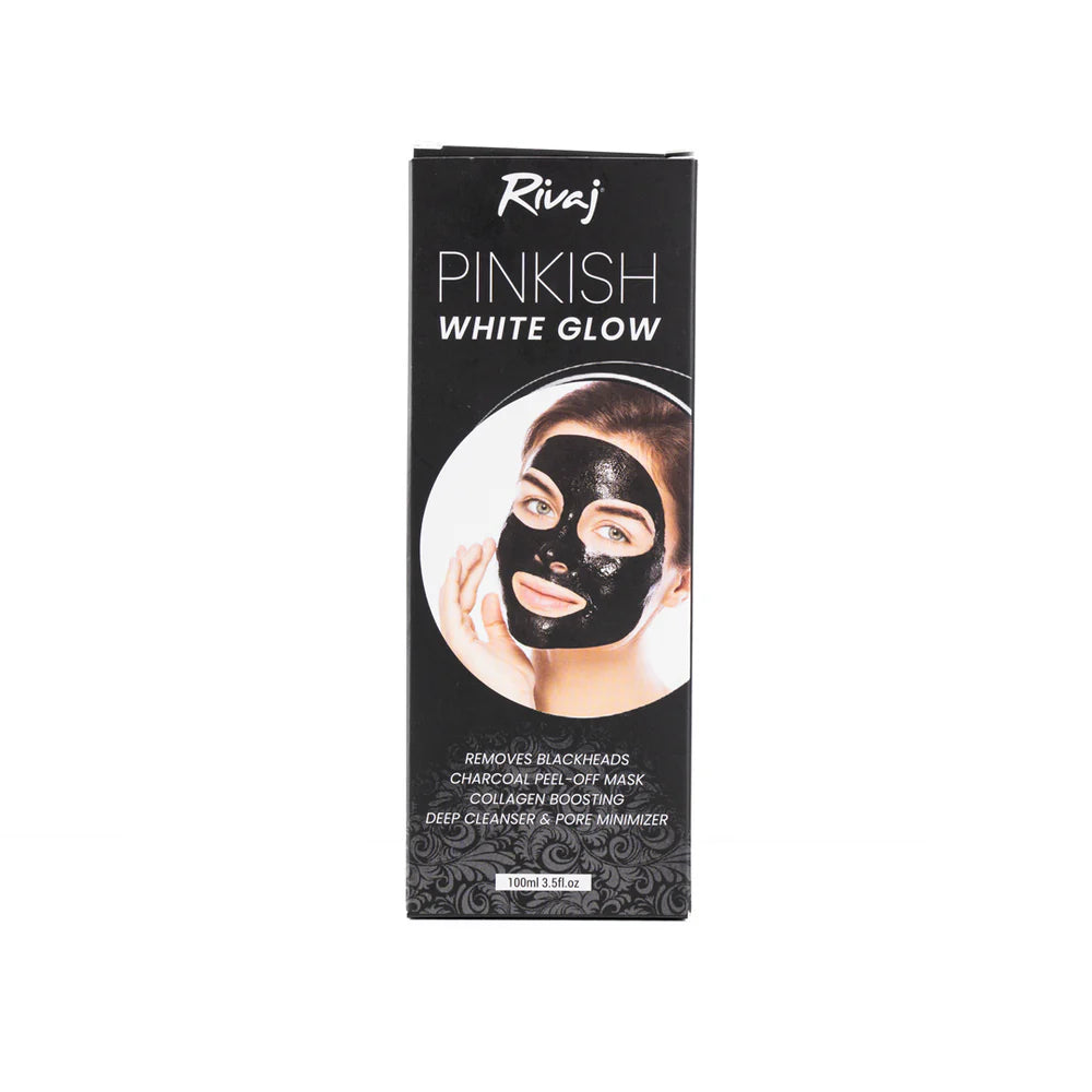 RIVAJ Pinkish White Glow Charcoal Black Peel Off Mask 100ml