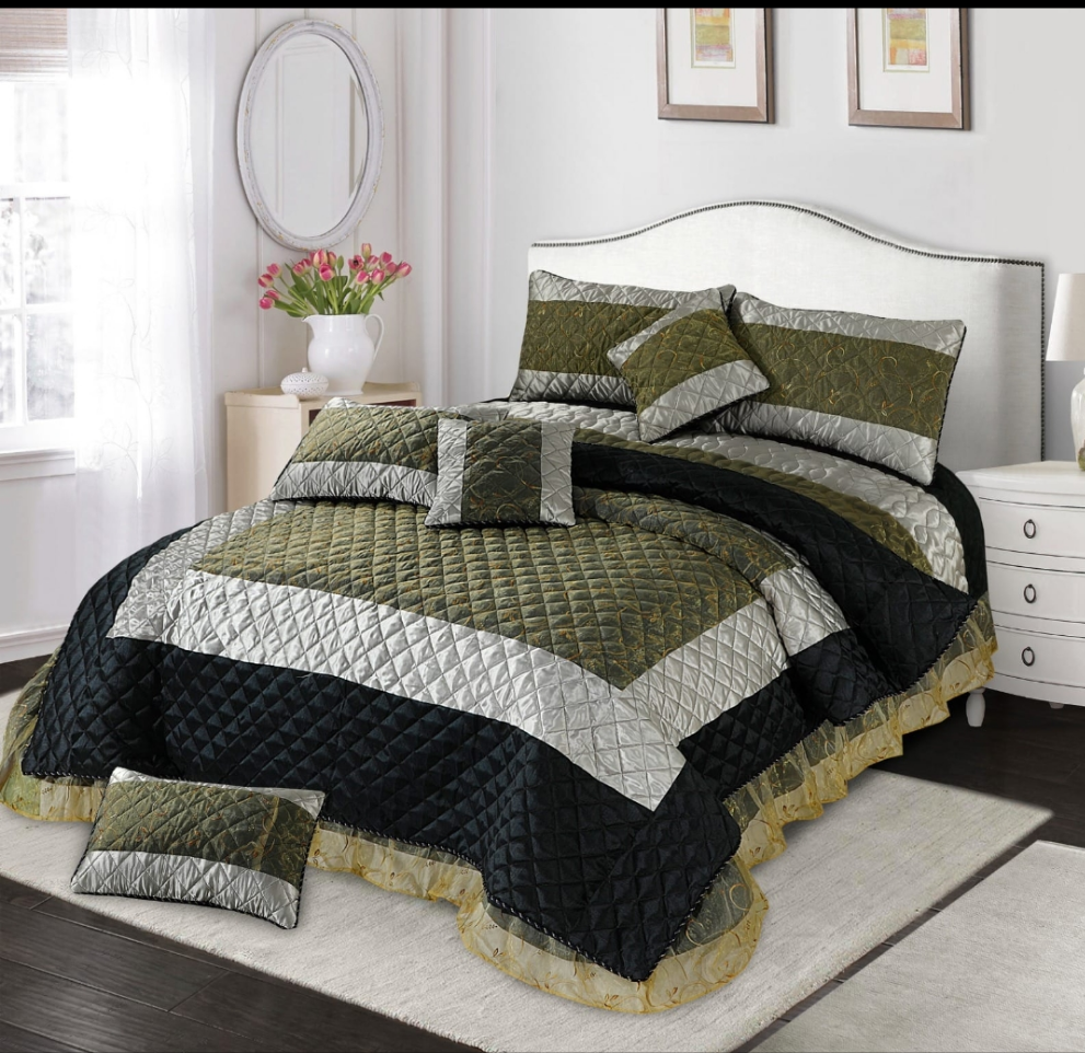 🌟 "Royal Cottage 5 PCS Fancy Bridal Bedding Set – Elegant & Luxurious Wedding Bed Sheet | SAJewelryPK.com"