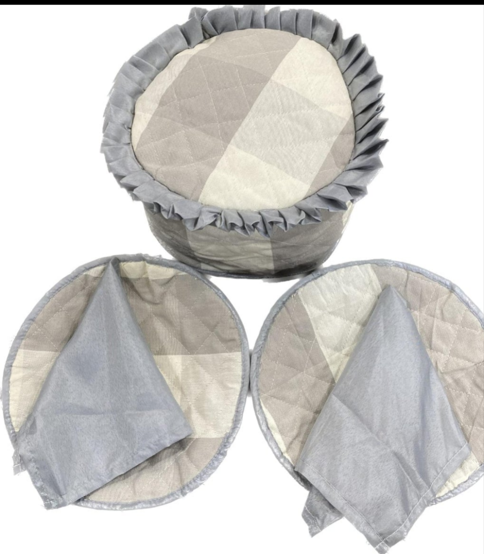 5 Pcs Quilted Hot Pot Set – Insulated Dish Covers for Roti, Handi & Serving Bowls SA jewelry Pk