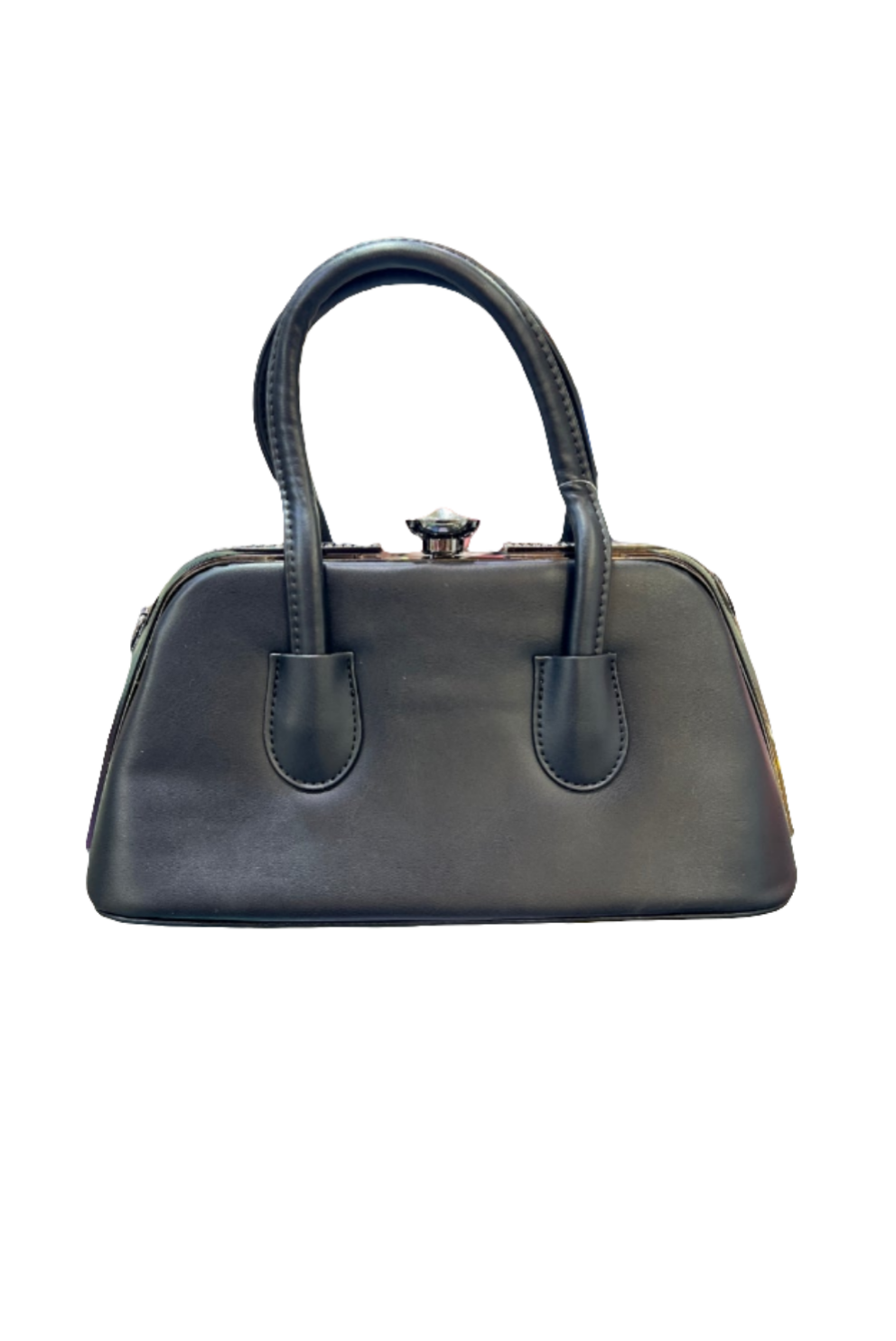 Elegant Rexine Handbag with Metal Stone-Studded Sides – Stylish & Durable SA jewelry pk