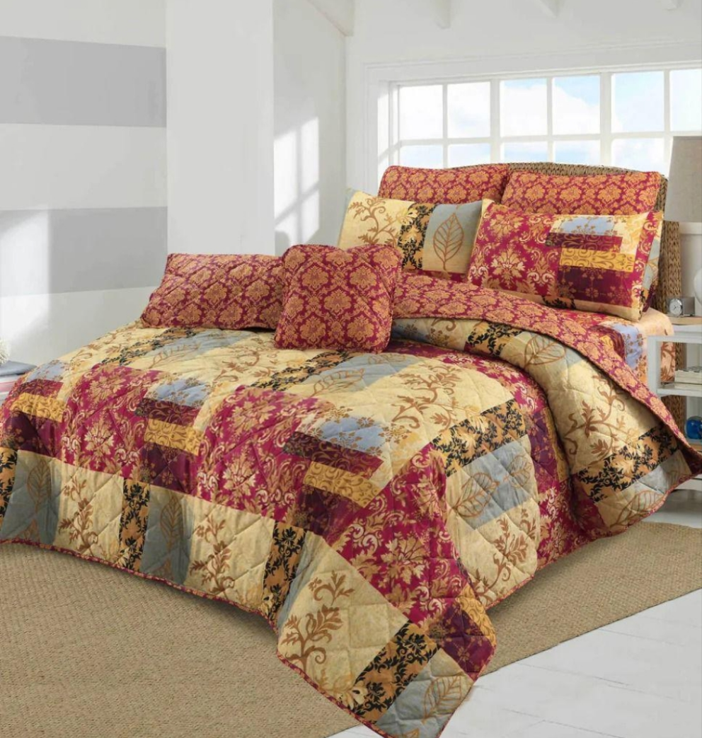 Luxury Cotton 7 Pcs Comforter Set – Soft, Breathable & Elegant Bedding for All Seasons SA Jewelry Pk
