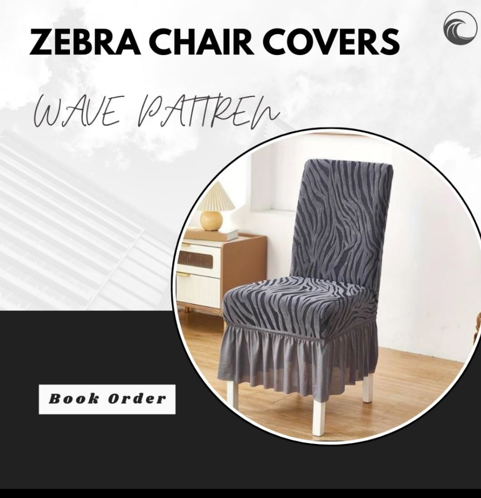 Zebra Style Stretchable Chair Cover – Multy Printed Cover for Dining & Living Chairs | SAJewelleryPK