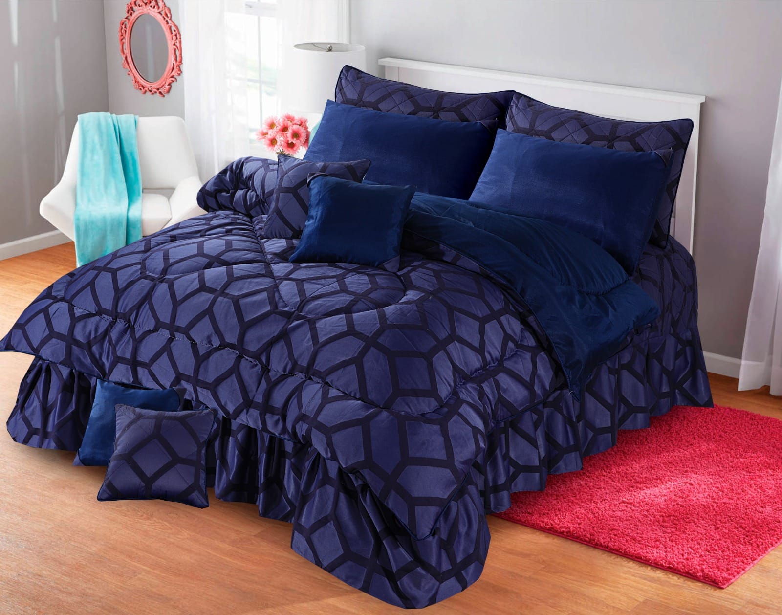 ROYAL TWIST CTN RAZAI Buy 10 PCS Bedding Set Online – Soft & Stylish Bed Sheets with Cushions"