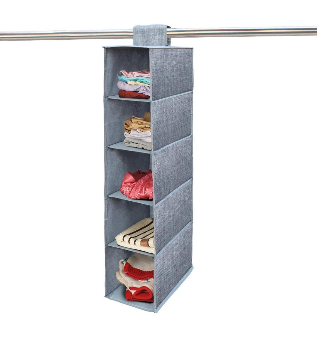 5 Layer Foldable Closet Organizer – Space Saving Hanging Storage Shelf SA jewelry pk
