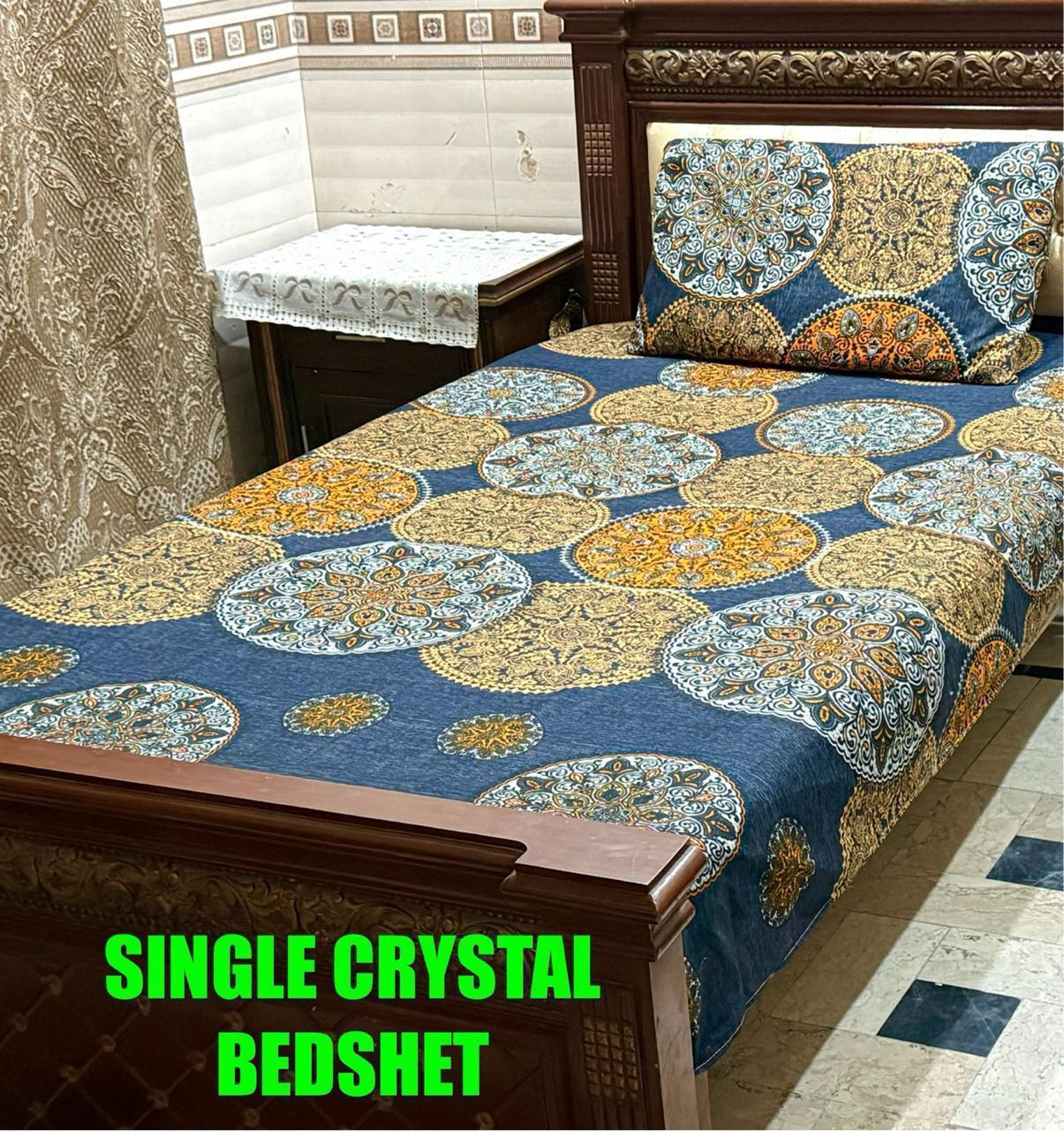 🌟 "Single Cotton Satin Bedsheet – Soft, Glossy & Breathable Fabric | Ideal for Daily Use"SA Jewelry PK.com