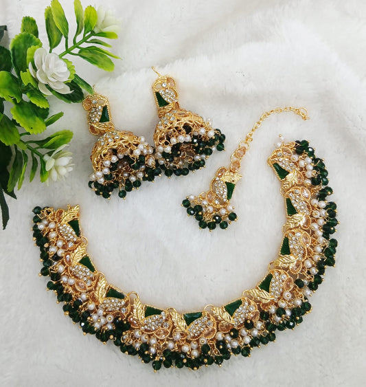 Original zerconiac necklace set with teeka