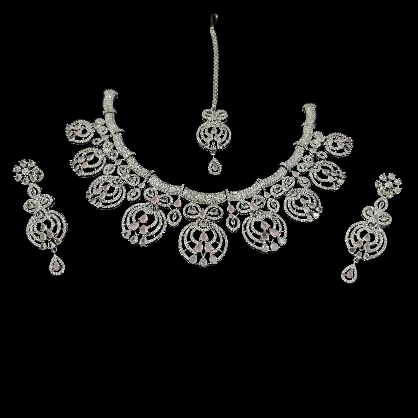 “AD-1 Carrot Necklace Set – Gold-Plated Jewelry with Original Stones for Weddings & Parties” SA jewelry pk