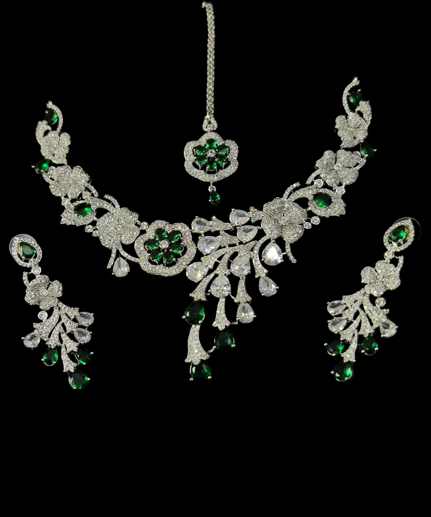 “AD-1 Carrot two tone Necklace Set – Gold-Plated Jewelry with Original Stones for Weddings & Parties” SA jewelry pk