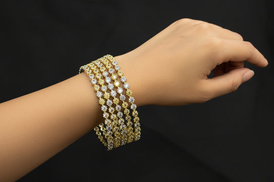 Ad one karat 2 tone jadao zercon stone bangles SA jewelry pk