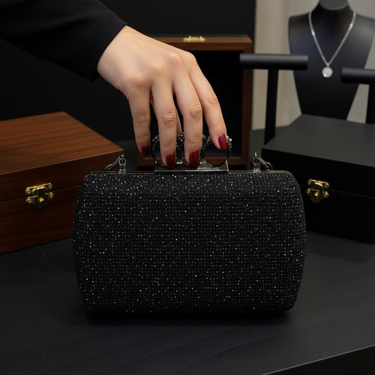 Elegant crystal clutch finger design evening purse SA jewellery pk