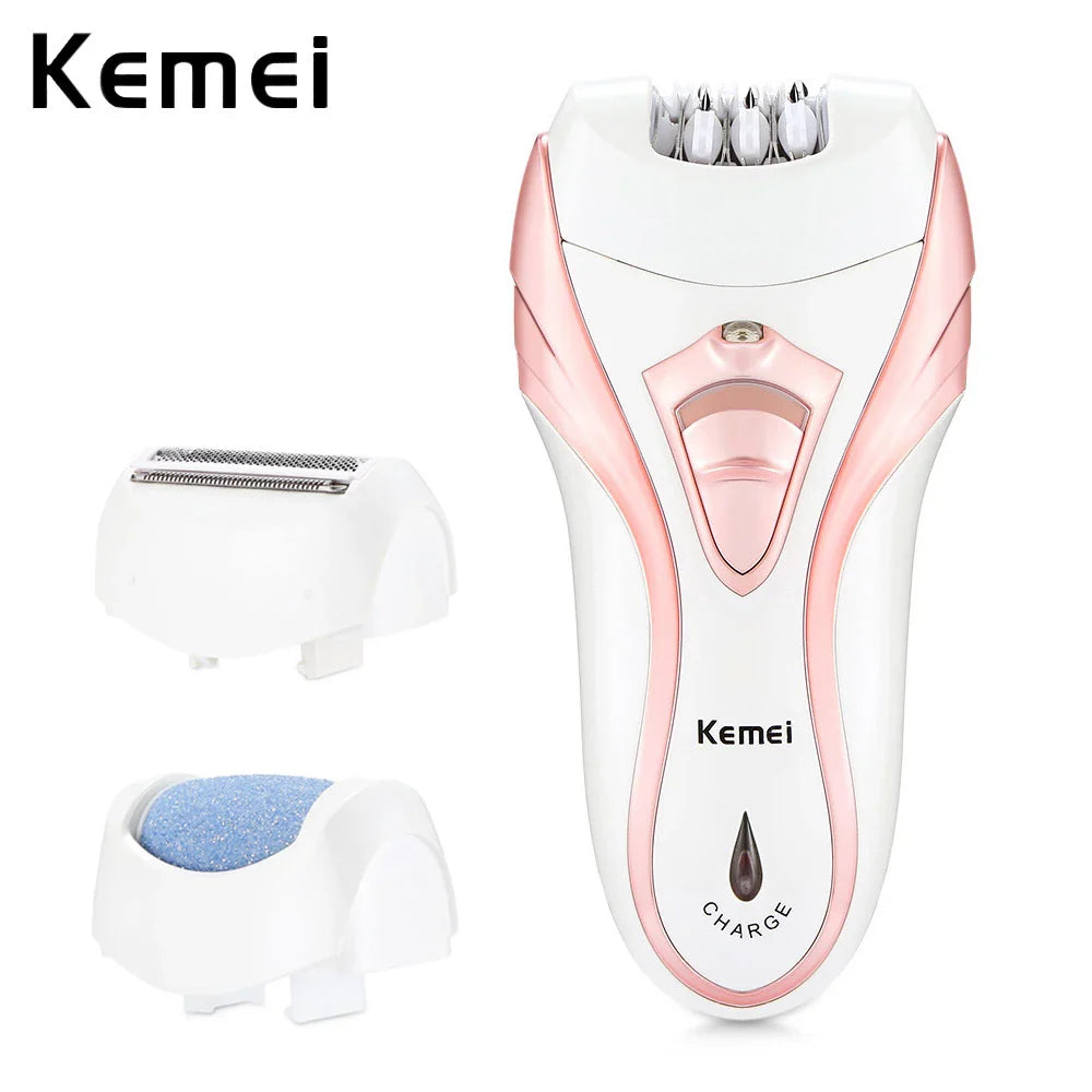 Km-3010 3 in 1 Rechargeable Epilator and Shaver and callus remover hair remover Threading Machine dual speed women hair clipper km-3010