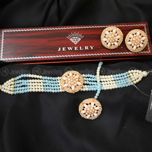 Elegant Light Ferozi Choker Set