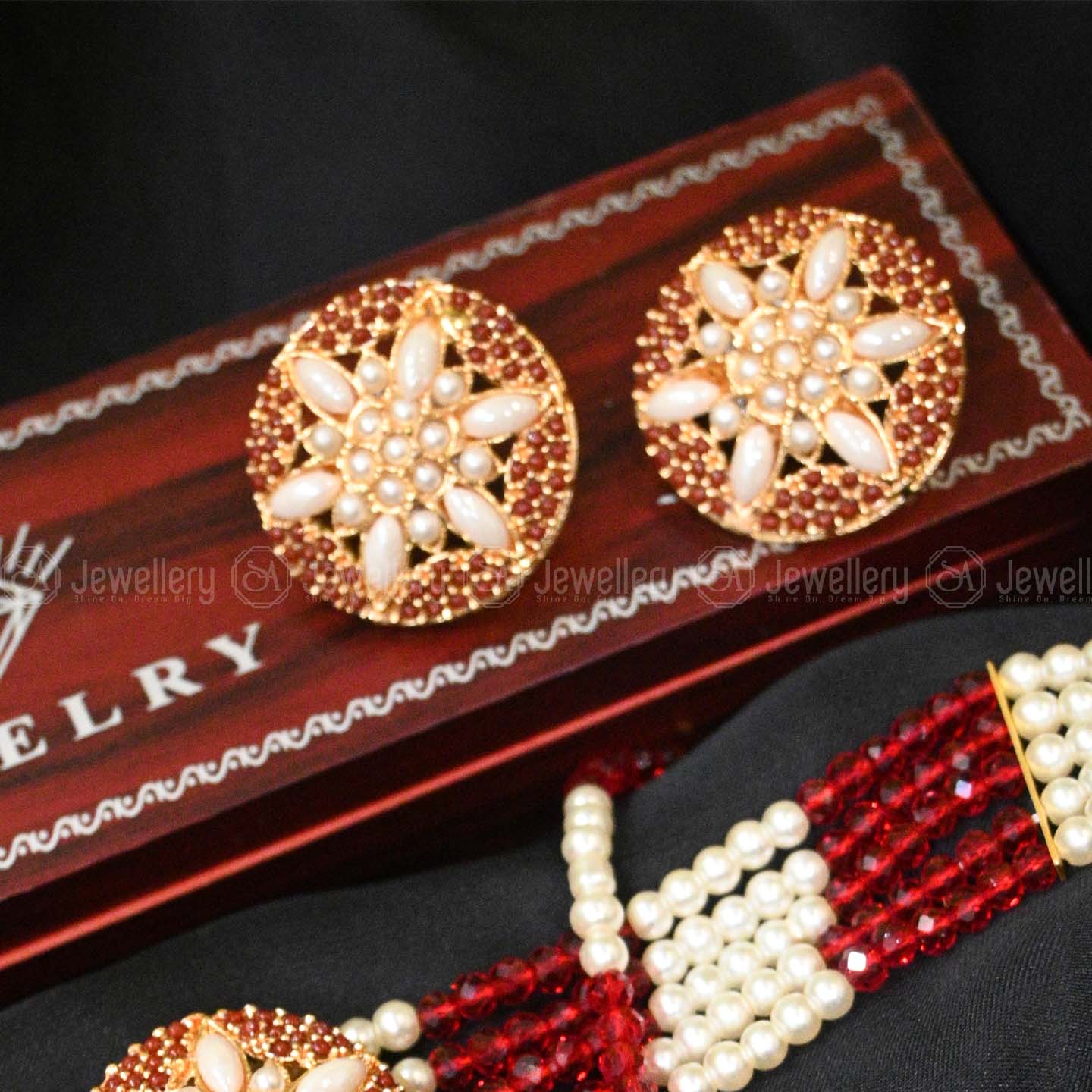 Royal Maroon Choker Set
