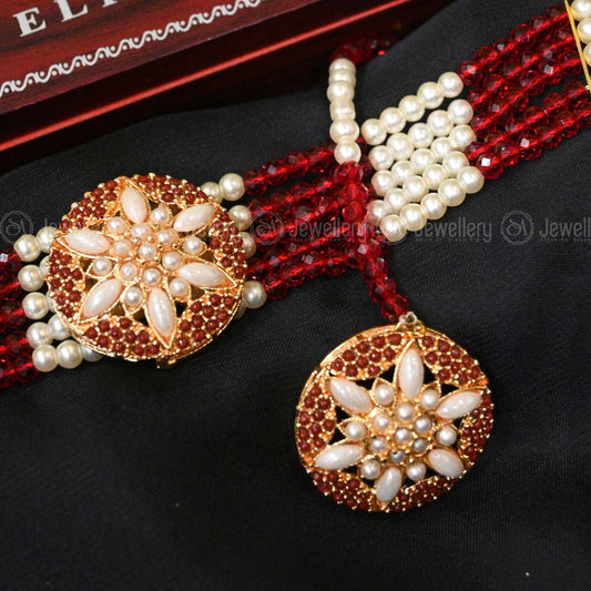 Royal Maroon Choker Set