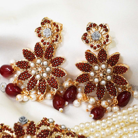 Royal Maroon Choker Set