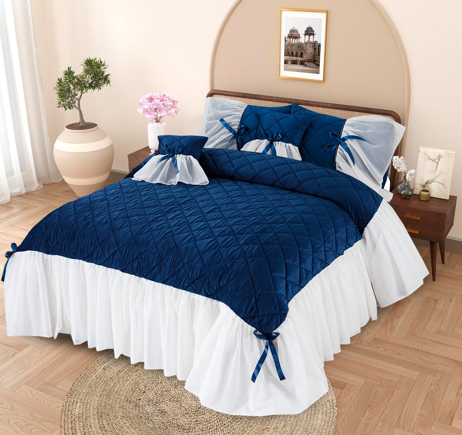 "Royal Glow Luxury Bedding – 5 PCS Set of Timeless Beauty & Softness