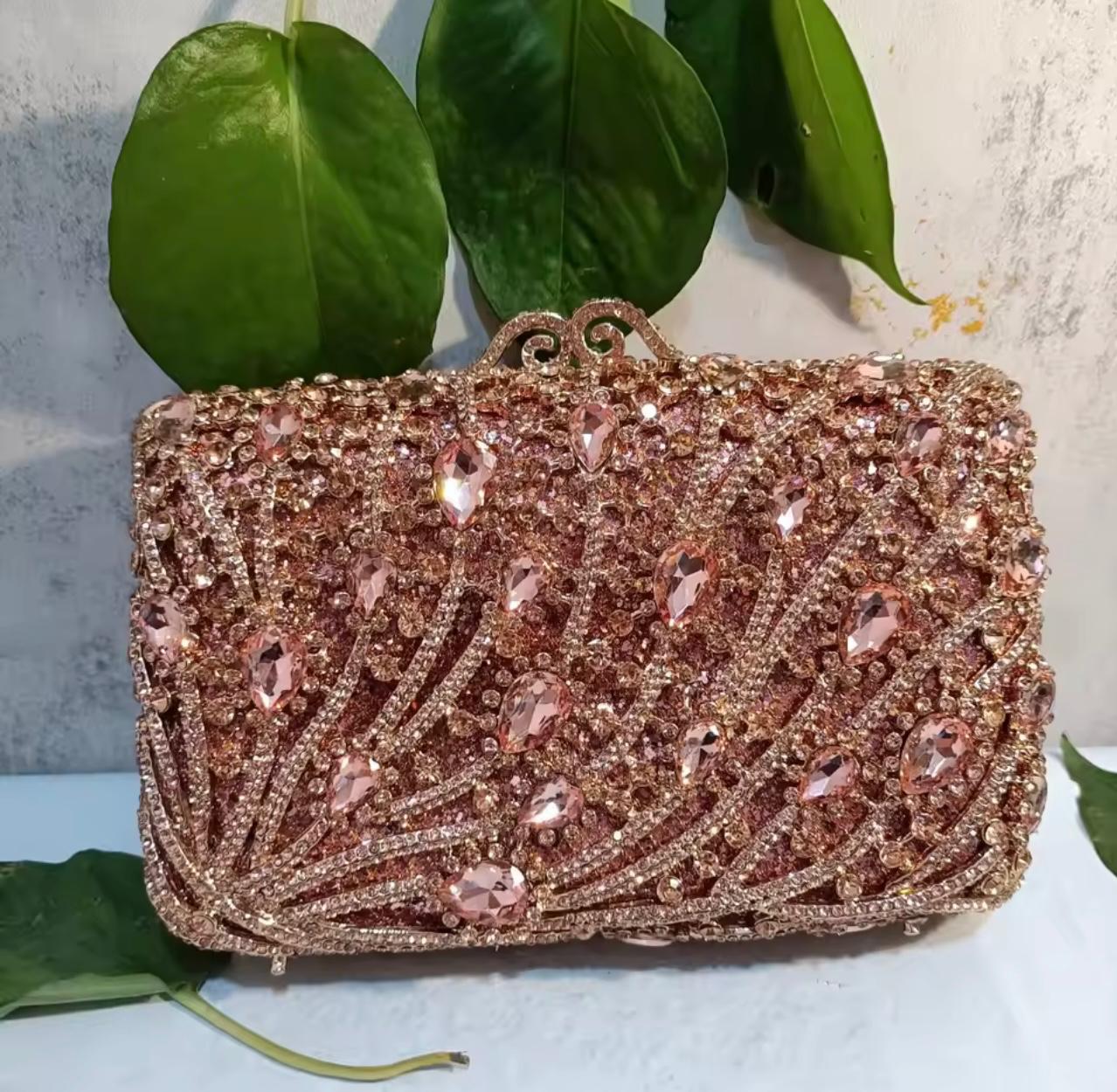 Bridal Diamond Clutch for Women – Luxury Crystal Wedding & Party Purse SA jewelry pk