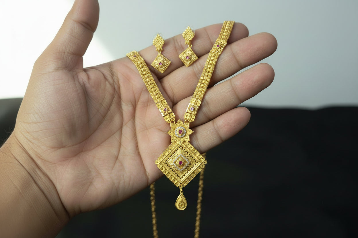 "Latest Gold Plated Bridal & Wedding Jewelry Mala Sets SA jewelry pk"