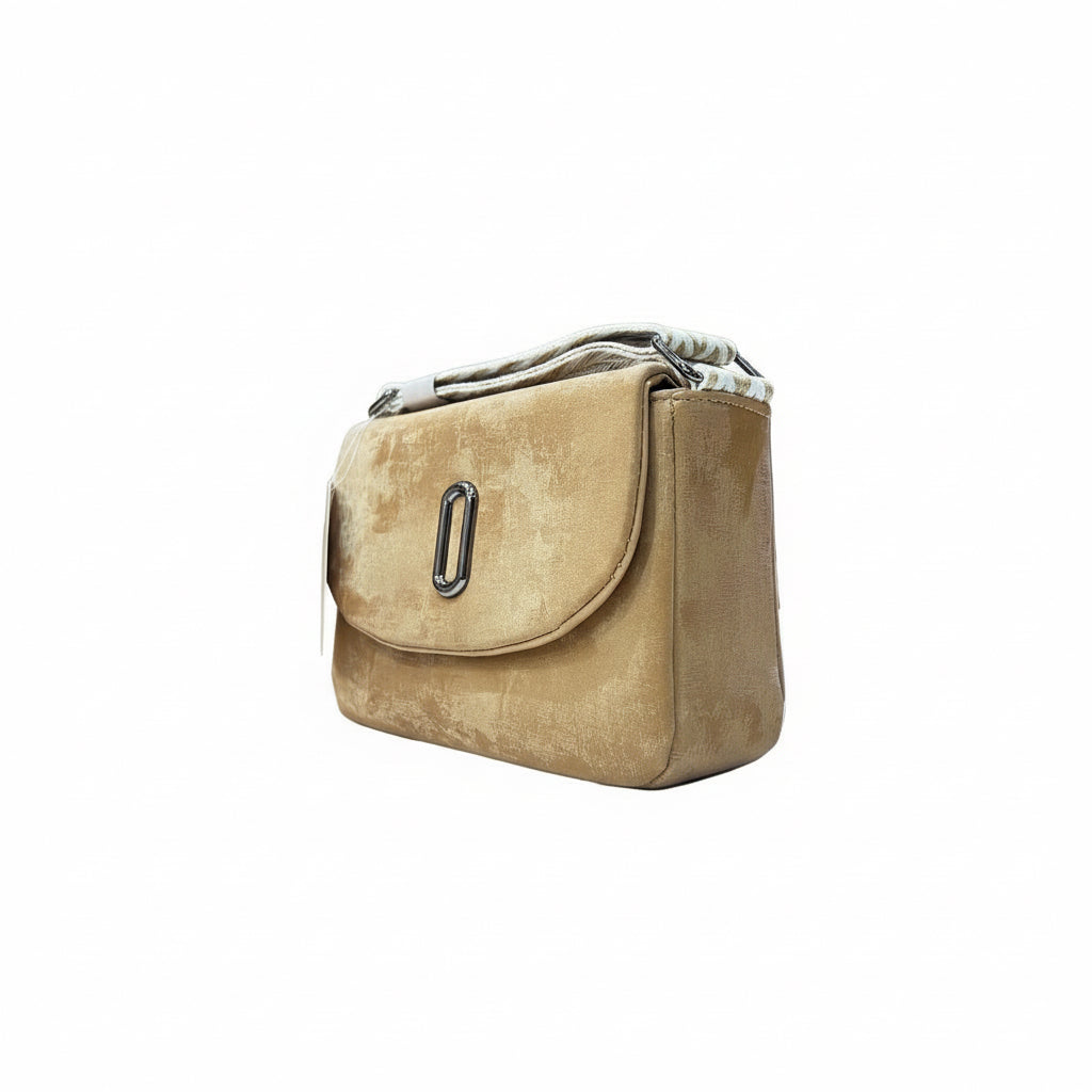 Imported Luxury Velvet Shoulder Bag  Modern Crossbody with Metallic 'O' Hardware SA jewelry pk 
