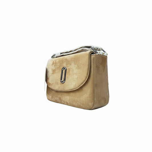Imported Luxury Velvet Shoulder Bag  Modern Crossbody with Metallic 'O' Hardware SA jewelry pk 