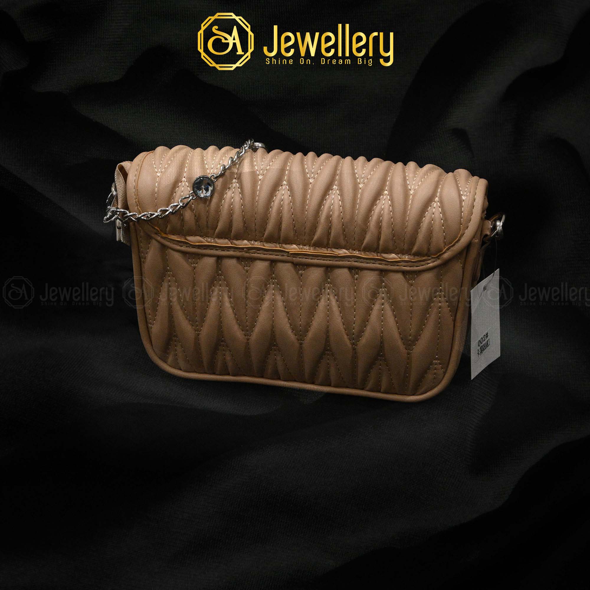 Classic Textured Crossbody Bag with Metal Buckle