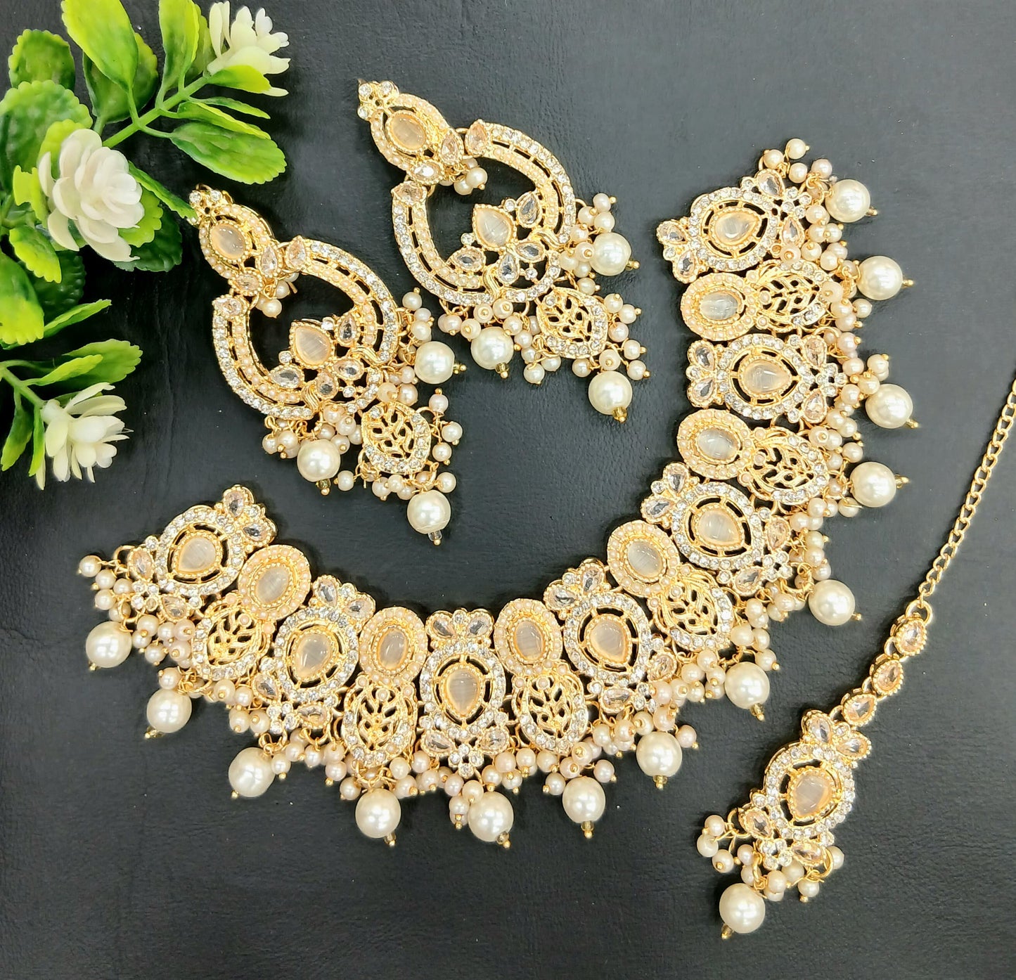 Real Stones Zarcon Bridal Necklace set SA jewelry pk