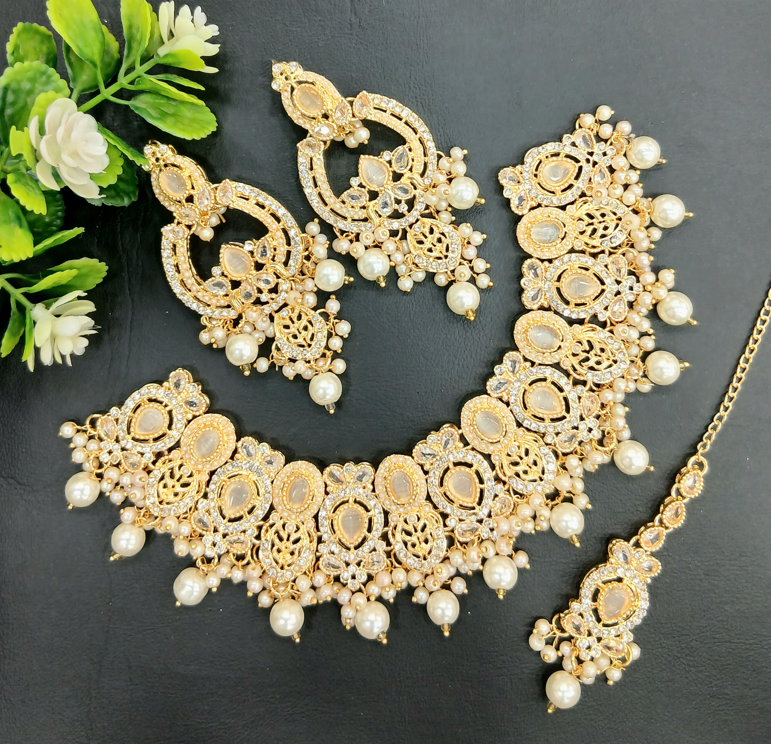 Real Stones Zarcon Bridal Necklace set SA jewelry pk