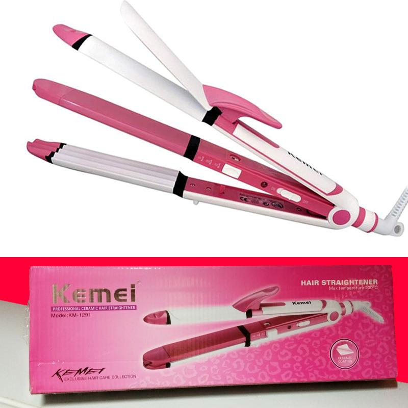 Kemei Pakistan KM-1291 3 in 1 Hair Straightener