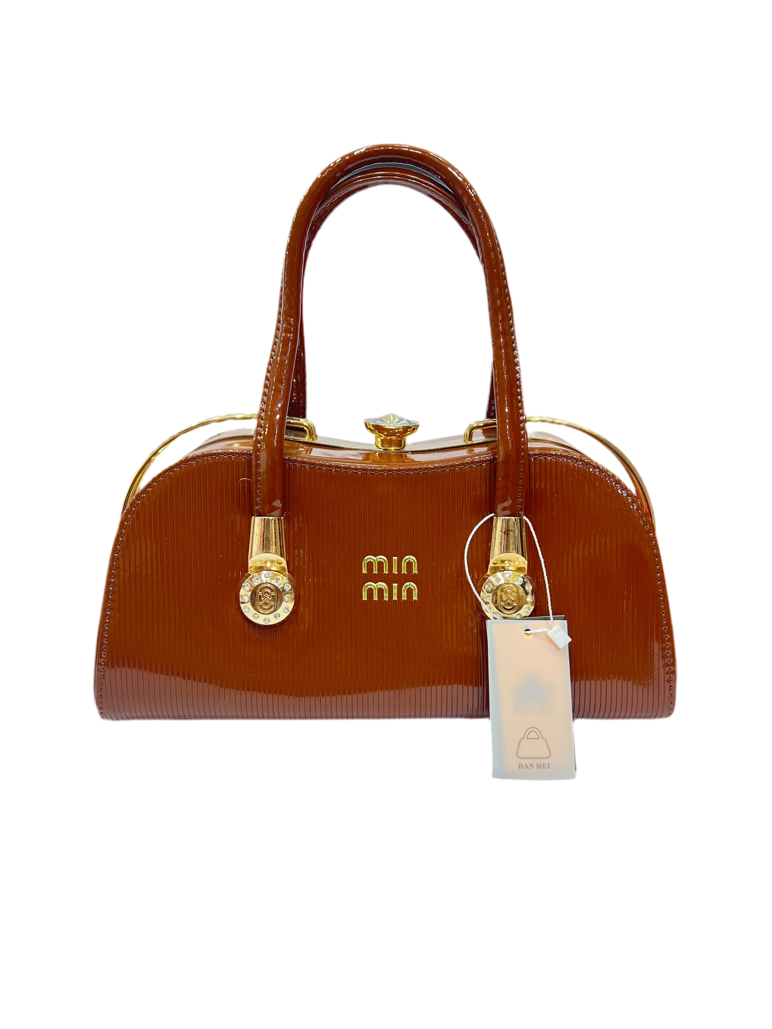 Luxury Rexine Handbag with Golden Chain – Medium Size Shoulder Bag for Women SA jewelry pk