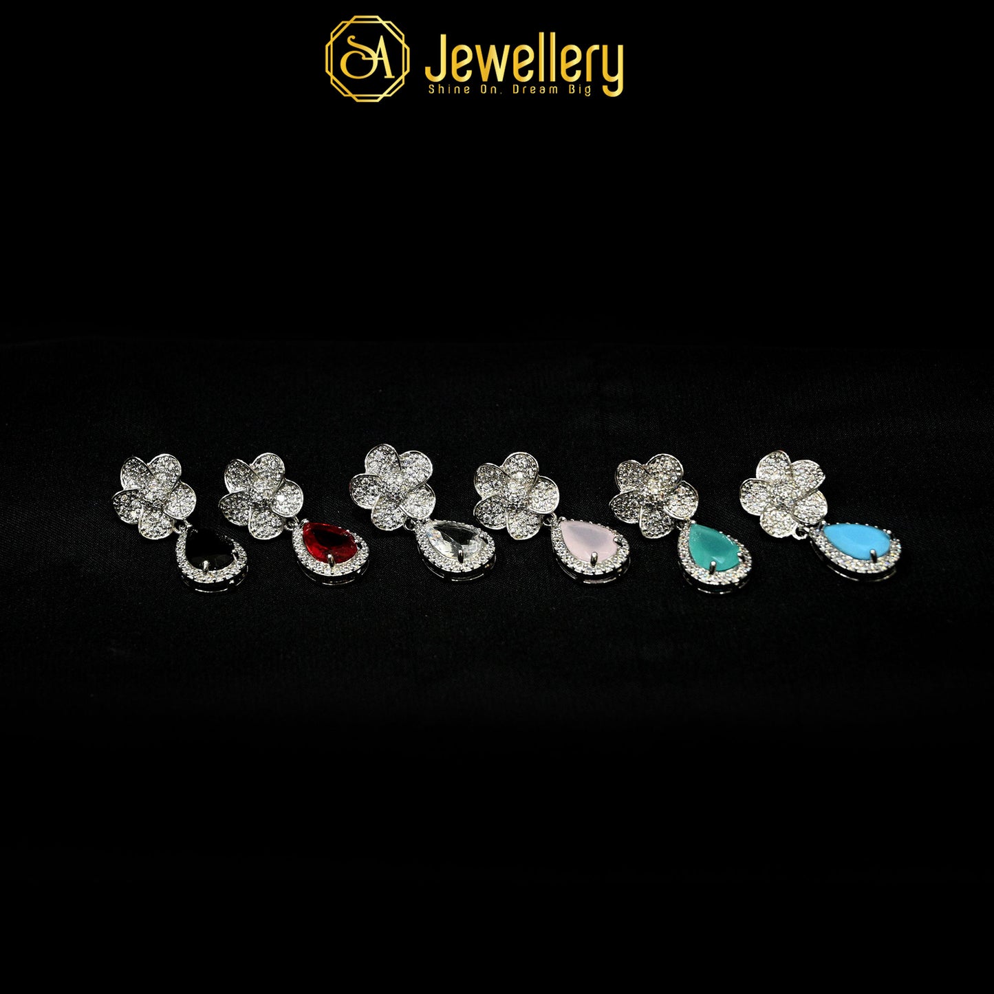 Elegant Zircon Earrings with Teardrop China Kerat