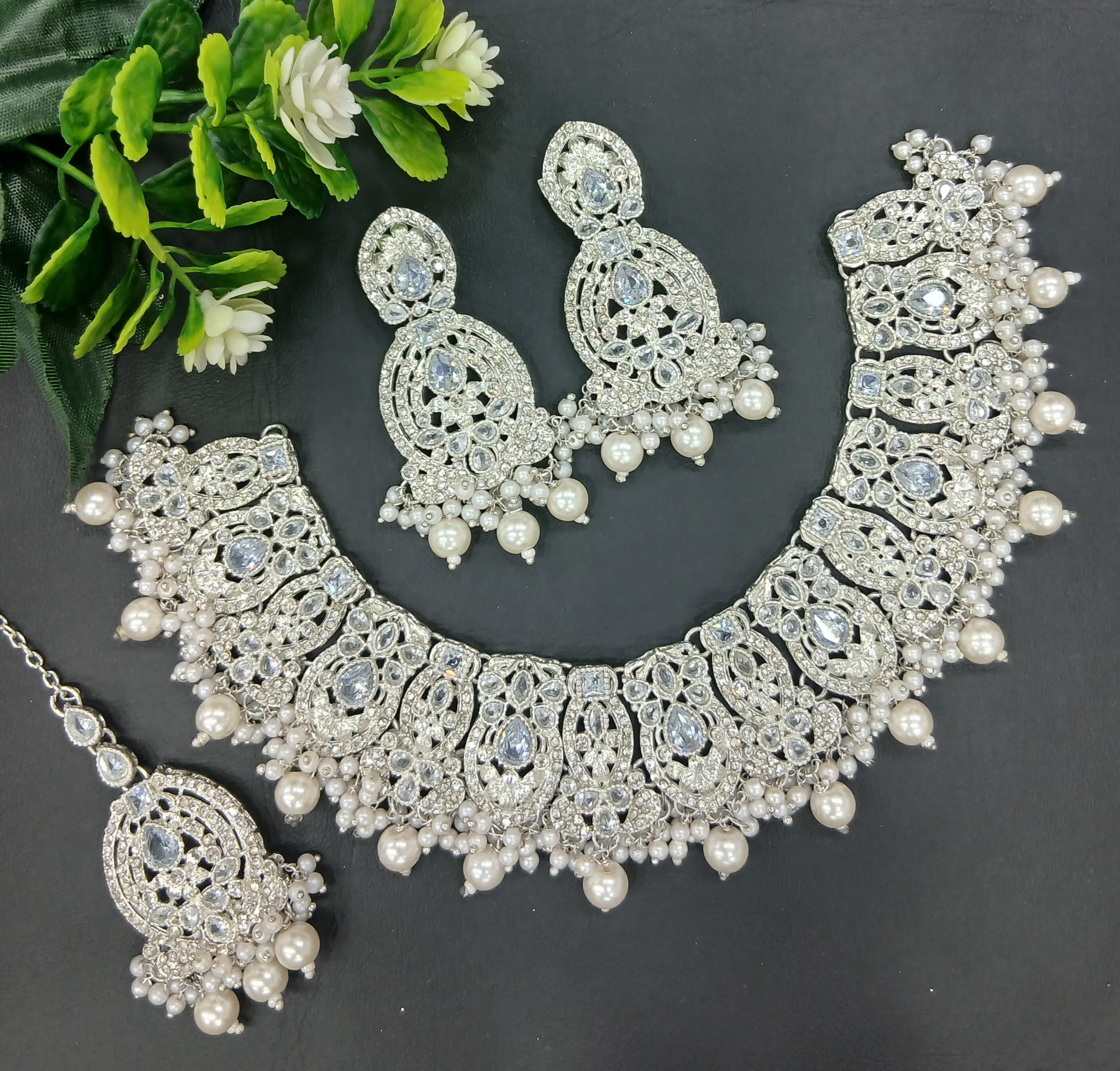 Real Stones Zarcon Bridal Necklace set SA jewelry pk