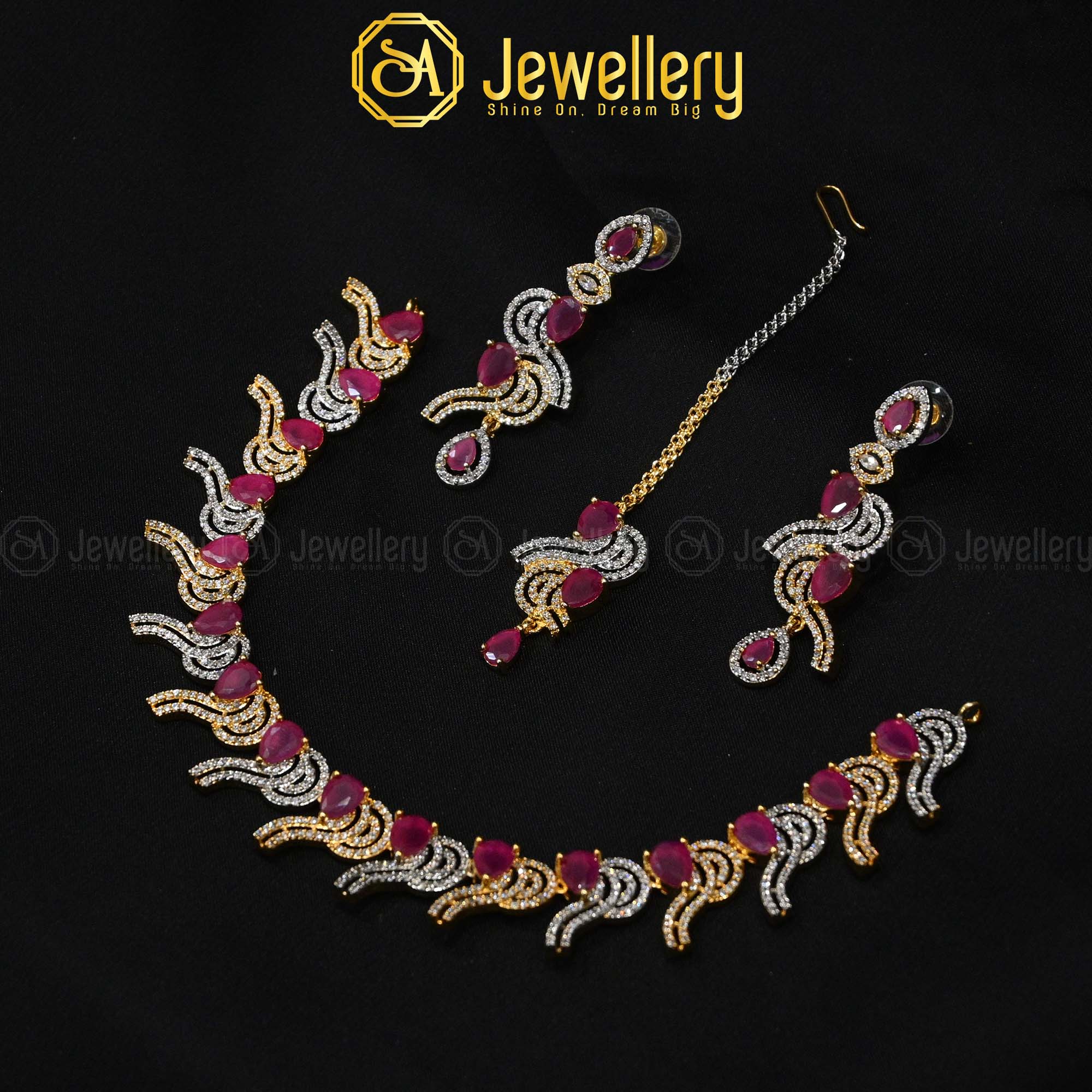One Karat Zercon Necklace Set