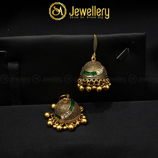 Antique Jhumki Earrings – Timeless Ethnic Elegance