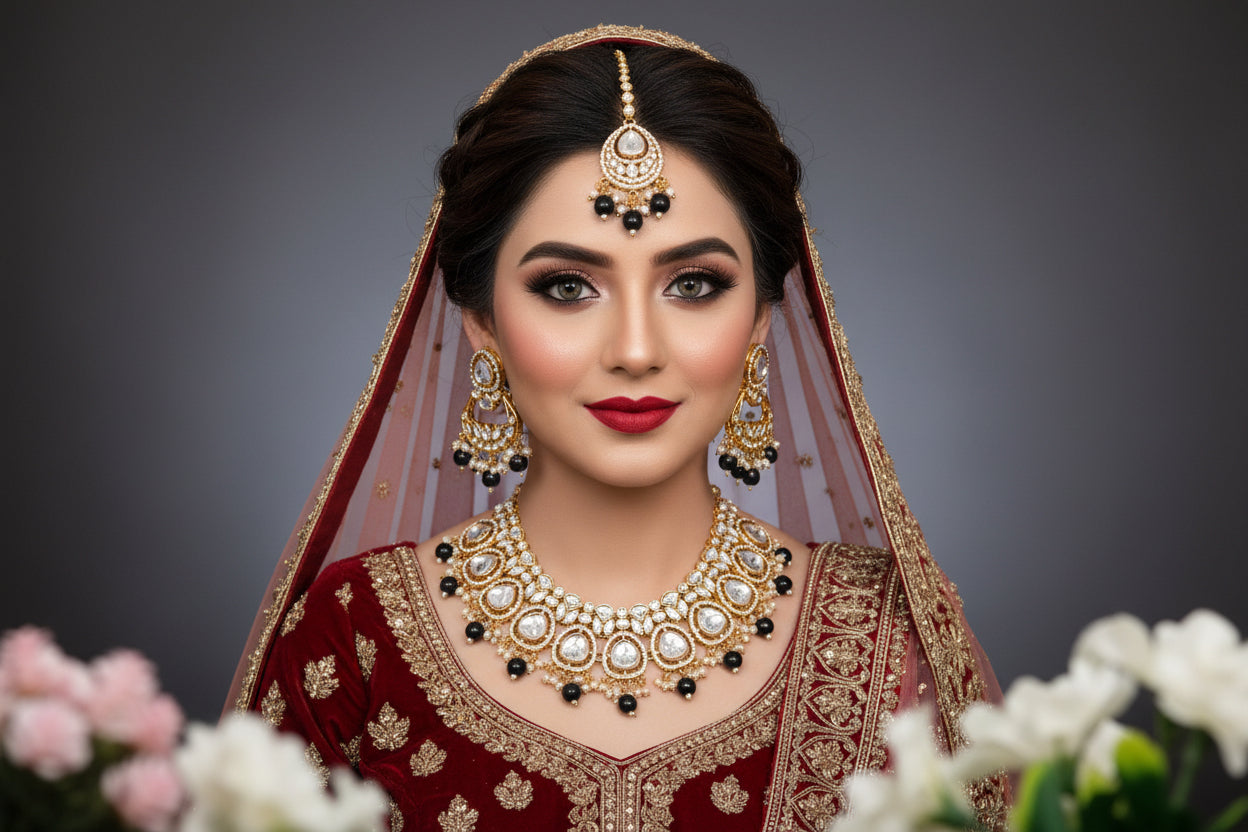 Premium Indian kundun Bridal set SA jewellery pk