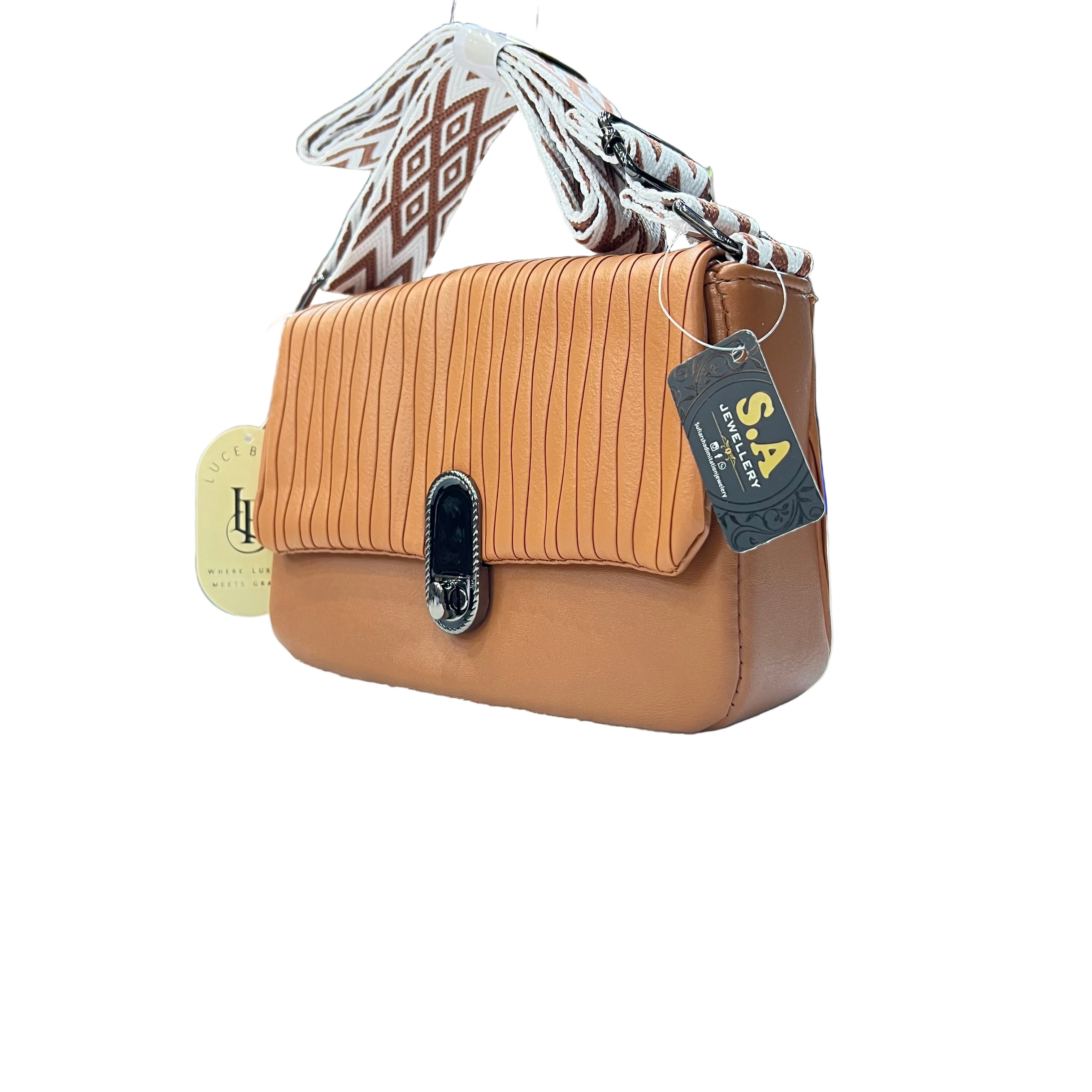 Elegant Pleated Shoulder Bag | Ladies Quilted Crossbody with Statement Lock SA jewelry pk