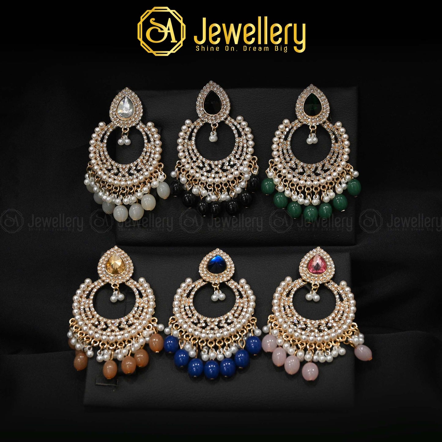 Elegant Kundan Chandbali Earrings