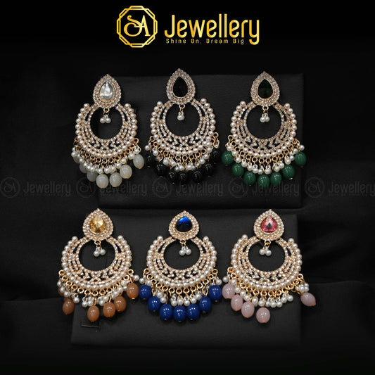 Elegant Kundan Chandbali Earrings