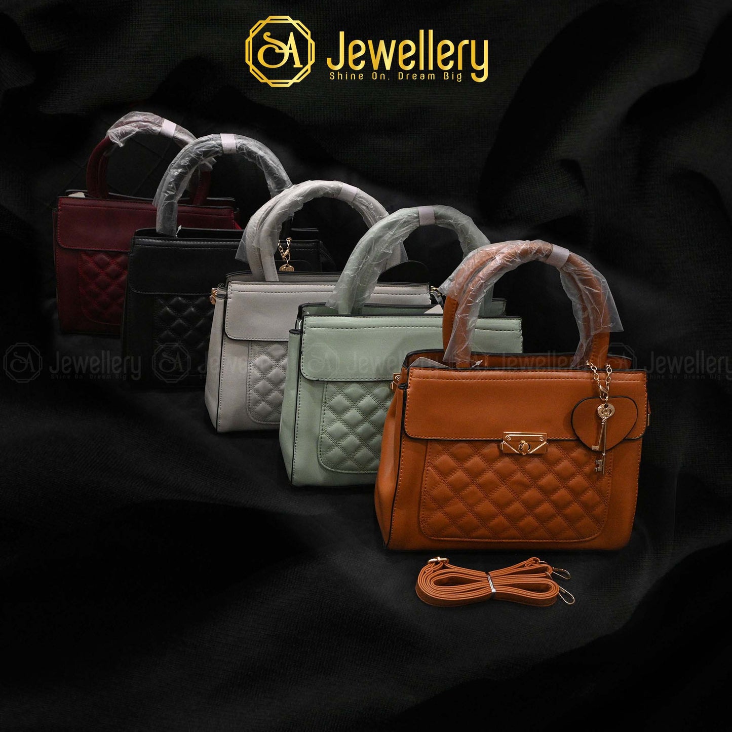 Luxury Quilted  Shoulder Bag with Key Charm