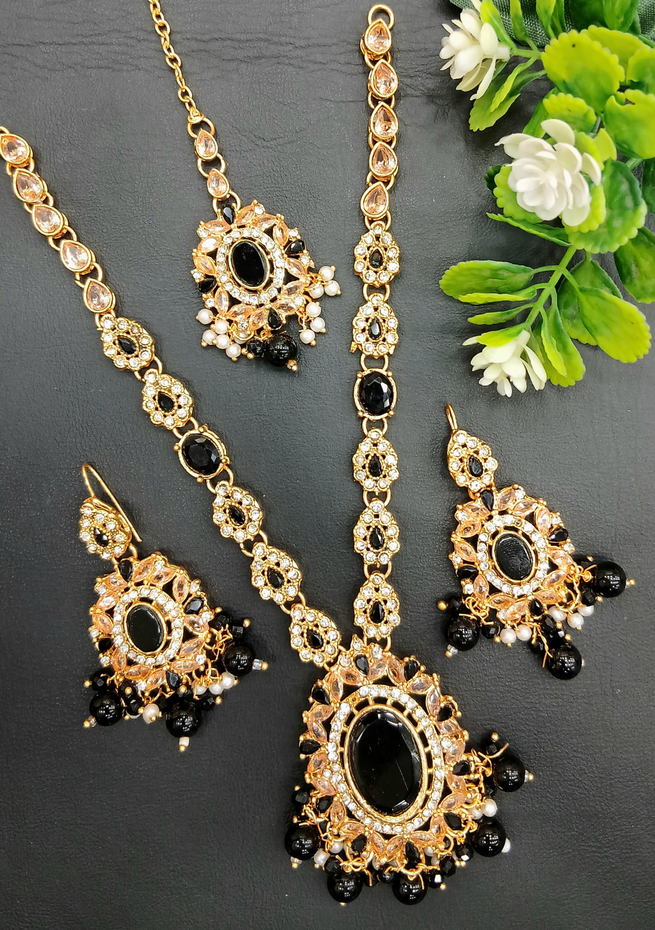 Long mala set with teeka SA jewellery pk