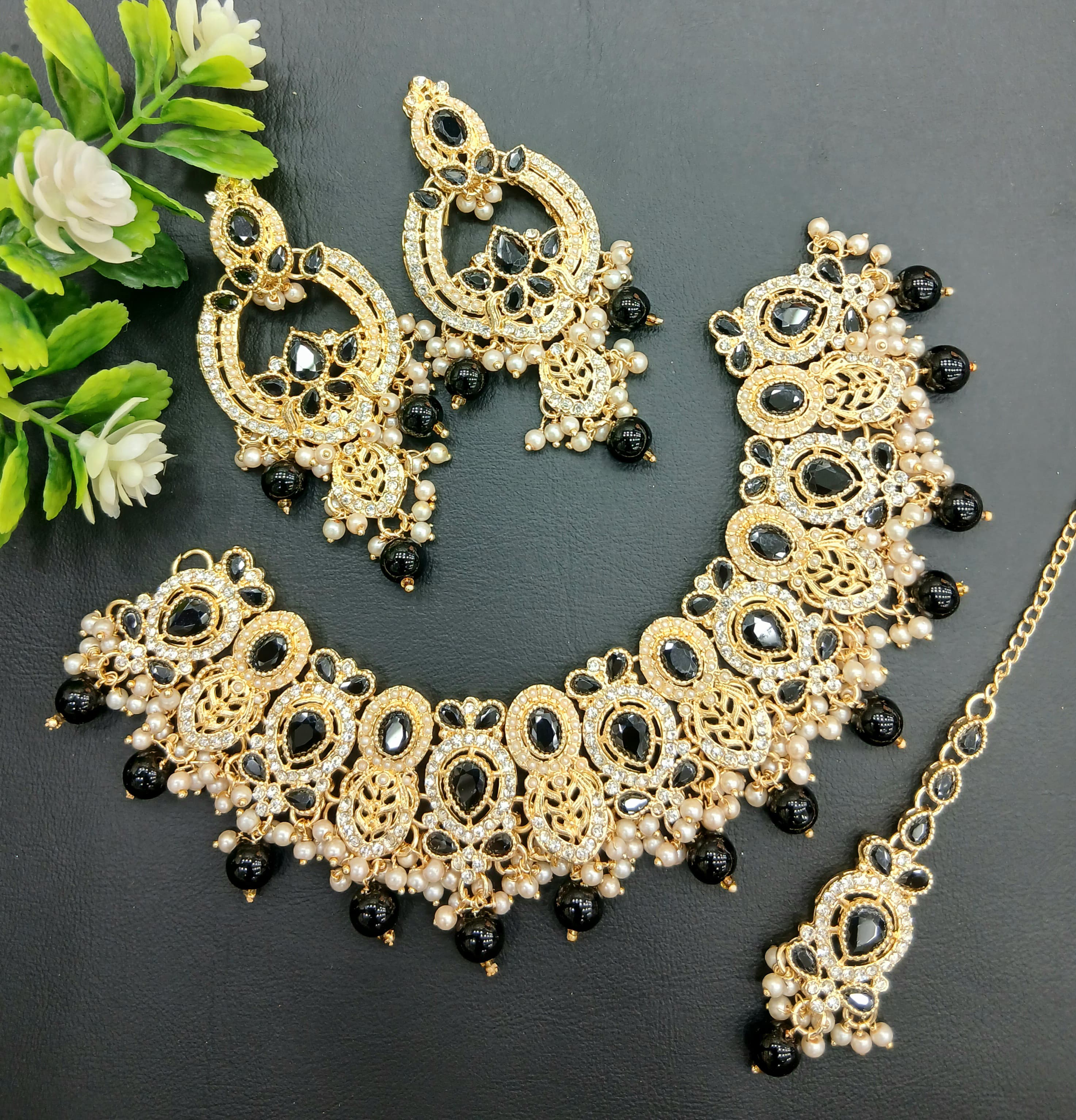 Real Stones Zarcon Bridal Necklace set SA jewelry pk
