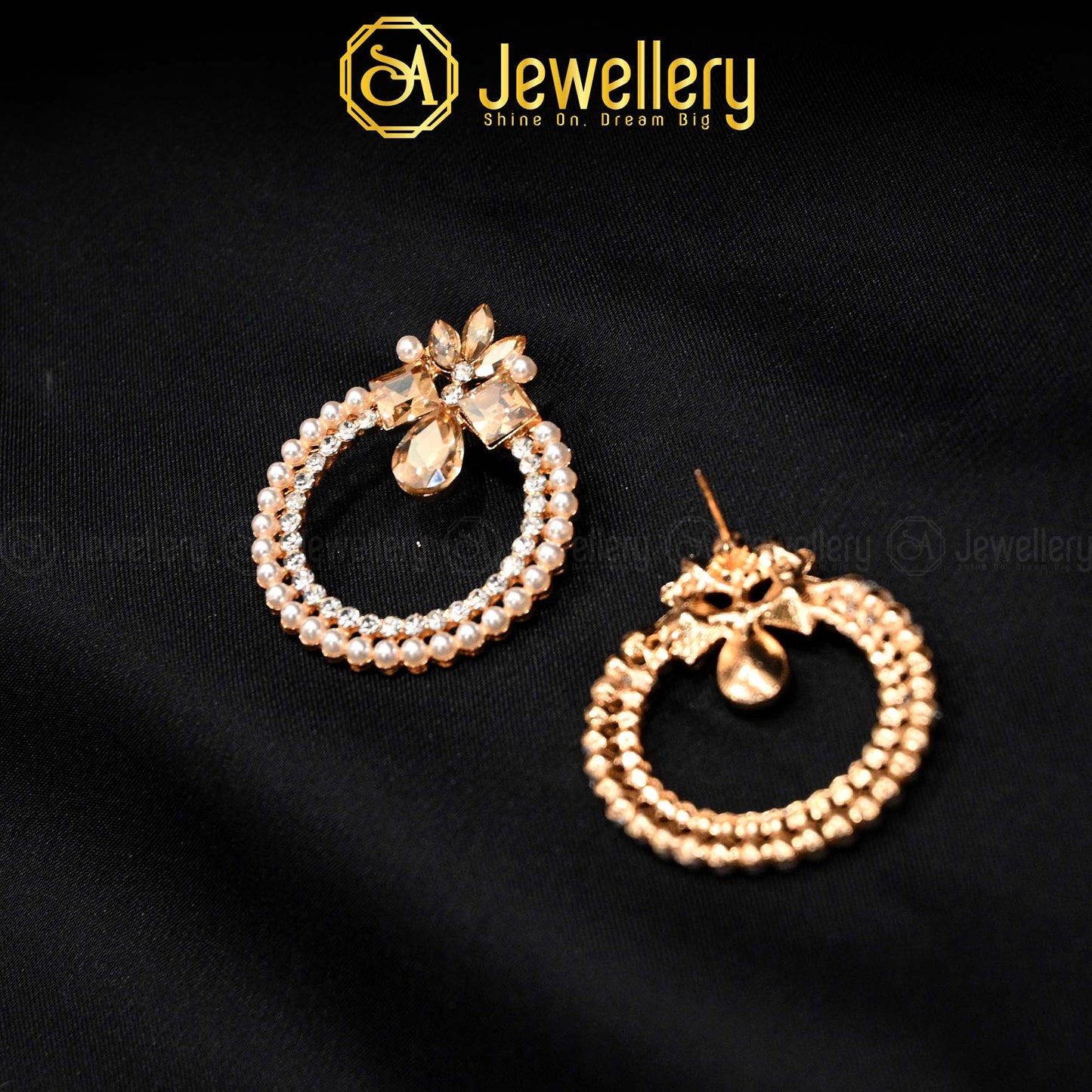 Elegant Pearl Hoop Earrings
