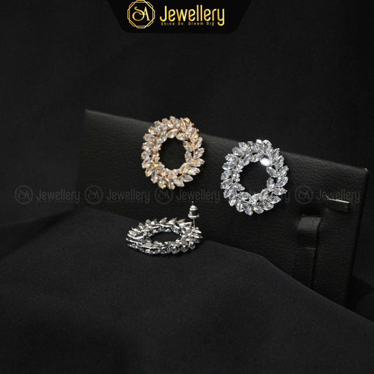 Elegant Zircon Wreath Earrings