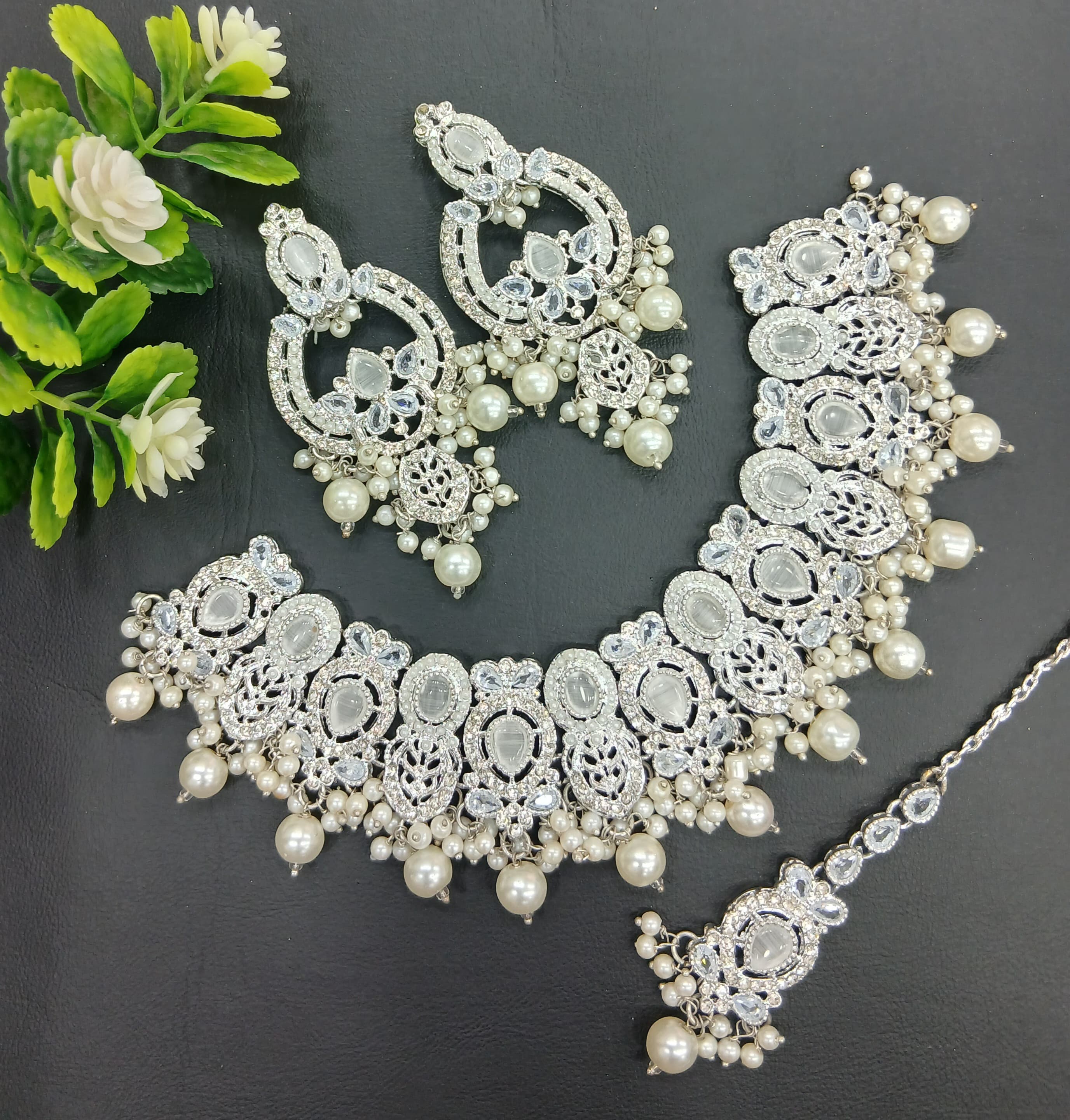 Real Stones Zarcon Bridal Necklace set SA jewelry pk